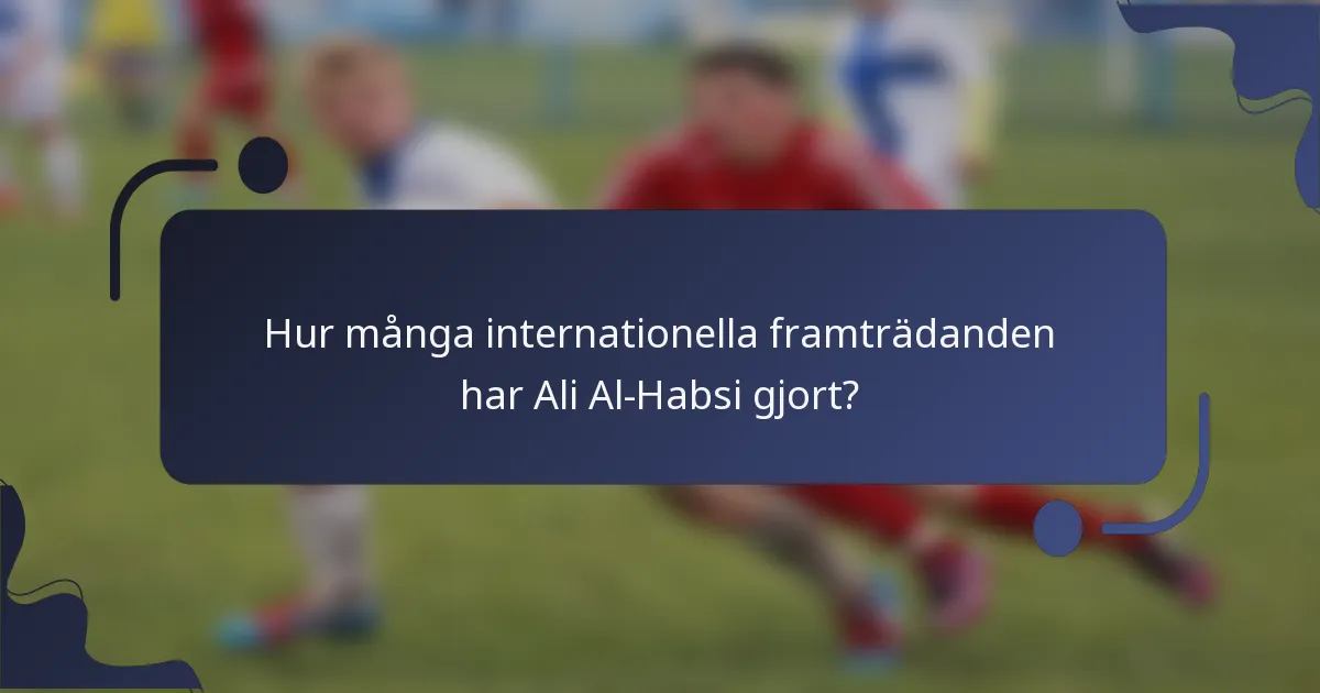 Hur många internationella framträdanden har Ali Al-Habsi gjort?