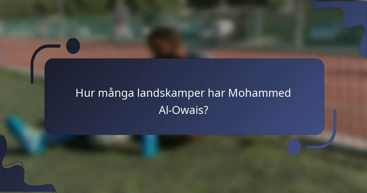 Hur många landskamper har Mohammed Al-Owais?