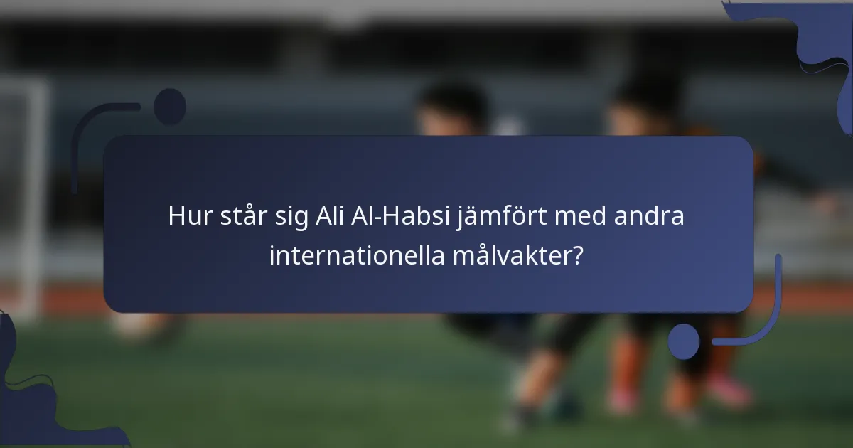 Hur står sig Ali Al-Habsi jämfört med andra internationella målvakter?