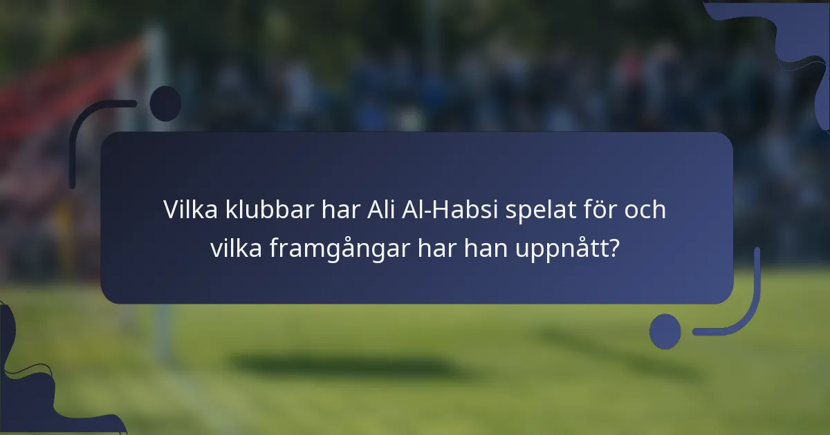 Vilka klubbar har Ali Al-Habsi spelat för och vilka framgångar har han uppnått?